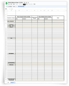 Marital Balance Sheet Image