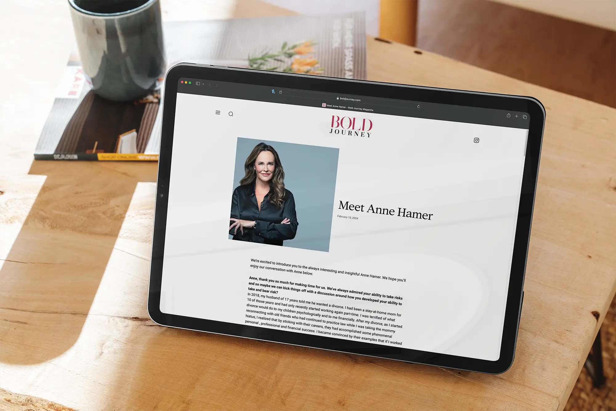 Hamer featured in Bold Journey Magazine